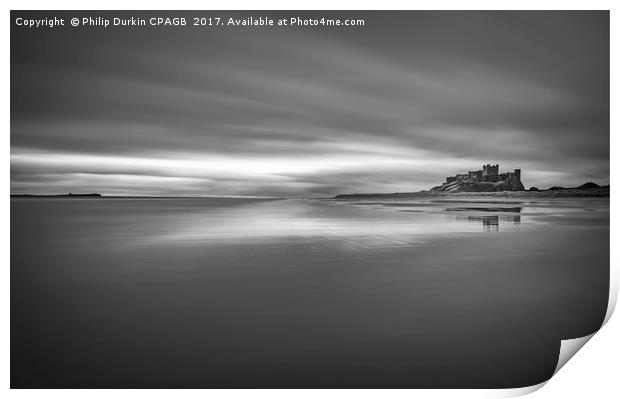 Bamburgh Castle At Dusk  Print by Phil Durkin DPAGB BPE4