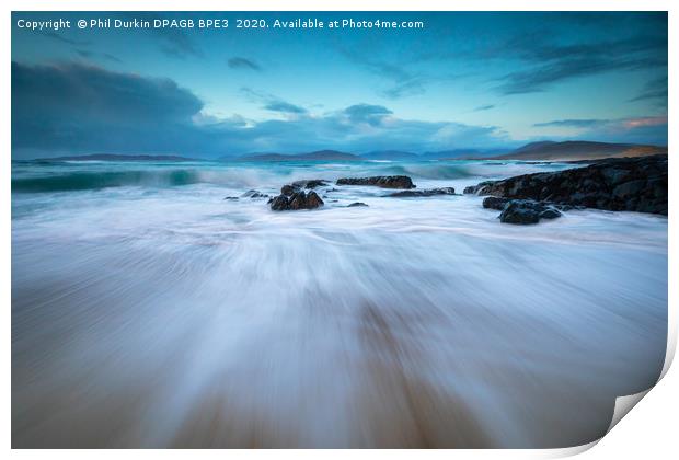 Retreating wave Bagh Steinigidh - Isle Of Harris Print by Phil Durkin DPAGB BPE4