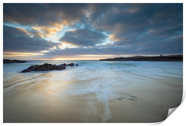 Sunset at Clachtoll Assynt Beach Scottish Highland Print by Phil Durkin DPAGB BPE4