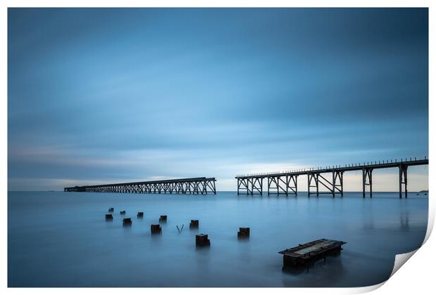 Blue Hour At Steetley Pier Print by Phil Durkin DPAGB BPE4