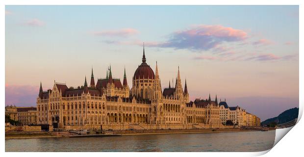 Hungarian Parliament Building at Sunset Print by Phil Durkin DPAGB BPE4