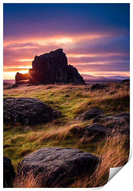 Scottish Highlands at Sun Set Print by Adam Kelly