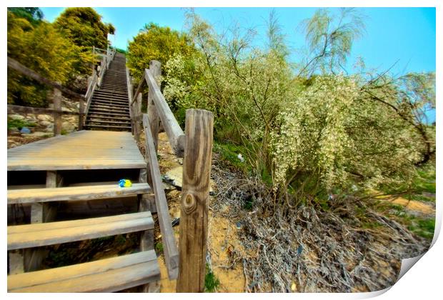 Lonely beach in Mazagon -Huelva- Print by Jose Manuel Espigares Garc