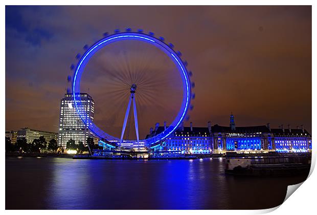 The wheel of London 1 Print by Jose Manuel Espigares Garc