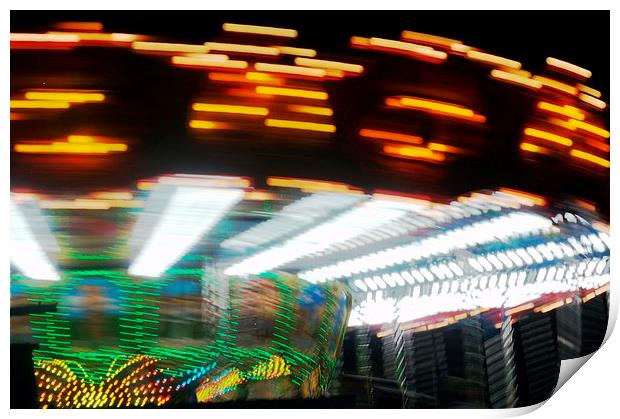 Roundabout at full speed 2 Print by Jose Manuel Espigares Garc