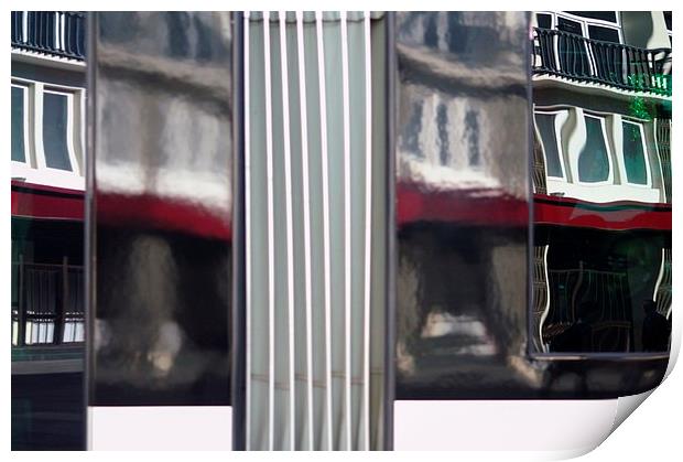 Relections on a tramway 1 Print by Jose Manuel Espigares Garc