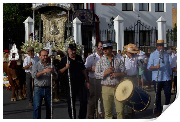 Yearly procession in honor of the patron saint Print by Jose Manuel Espigares Garc