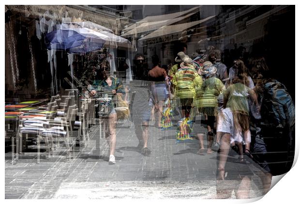 People busy in the street Print by Jose Manuel Espigares Garc
