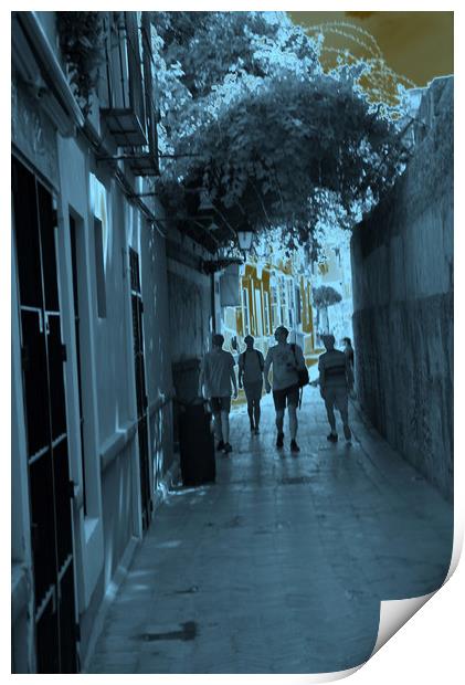 Narrow street in infrared Print by Jose Manuel Espigares Garc