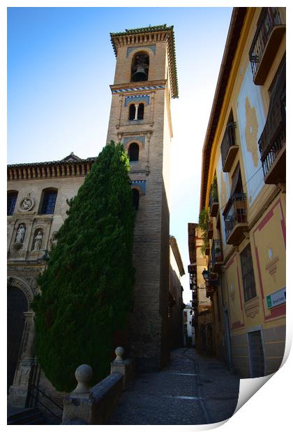 This is the tower of a church in the very centree  Print by Jose Manuel Espigares Garc