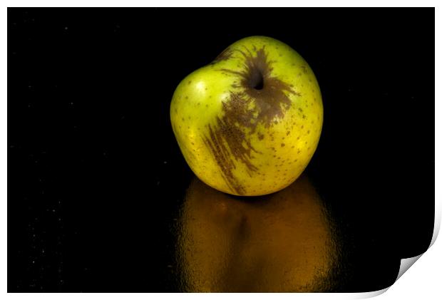 Still life with an apple and its reflection Print by Jose Manuel Espigares Garc