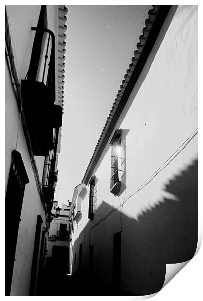 Lomography – Narrow streets in the town centre Print by Jose Manuel Espigares Garc