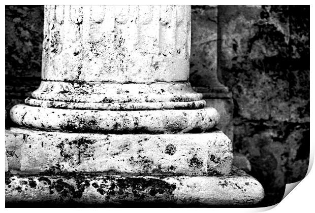 Lomography. The base of a marble column Print by Jose Manuel Espigares Garc