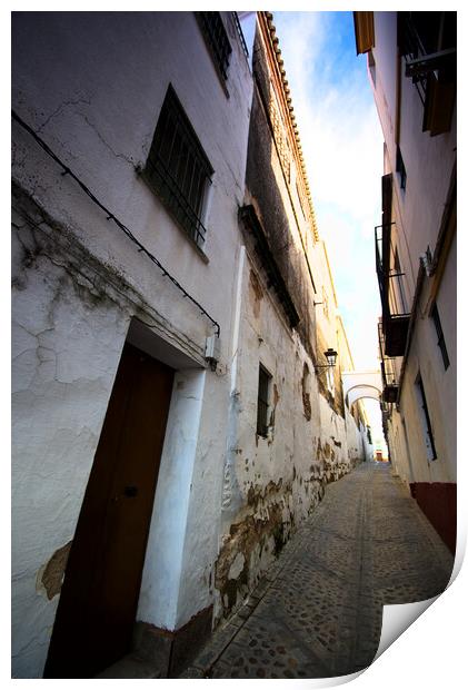 Narrow and lonely street with arch Print by Jose Manuel Espigares Garc