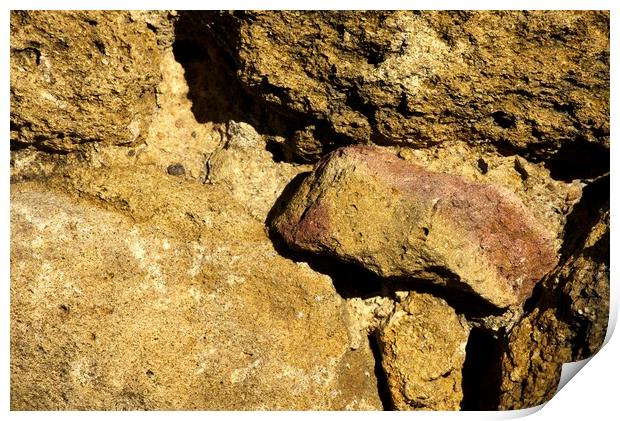 Study of stone textures on a Roman wall Print by Jose Manuel Espigares Garc