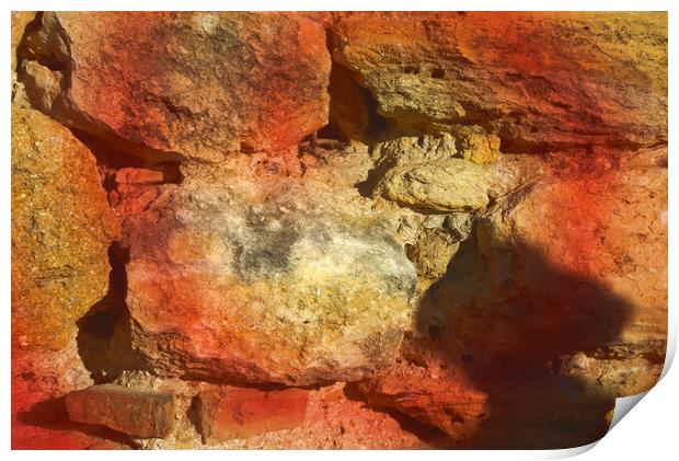 Study of stone textures on a Roman wall Print by Jose Manuel Espigares Garc