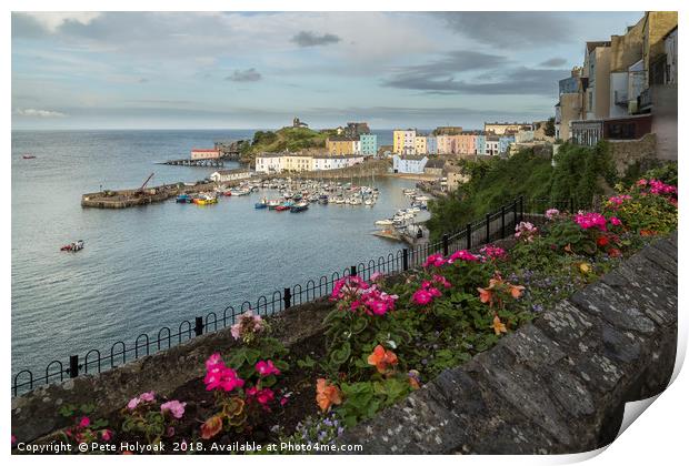 Tenby Harbour From Above Print by Pete Holyoak