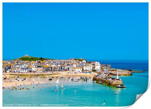 Blissful Wonders of St Ives Print by Beryl Curran