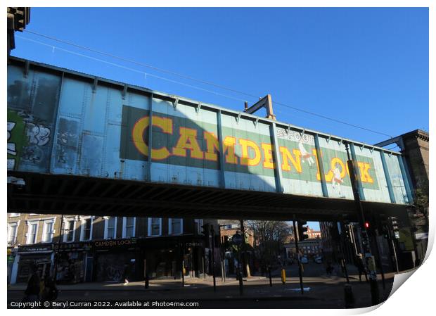 Camden Lock Bridge A Nostalgic Icon Print by Beryl Curran