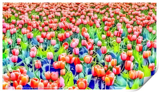 Serene Spring Tulip Fields Print by Beryl Curran