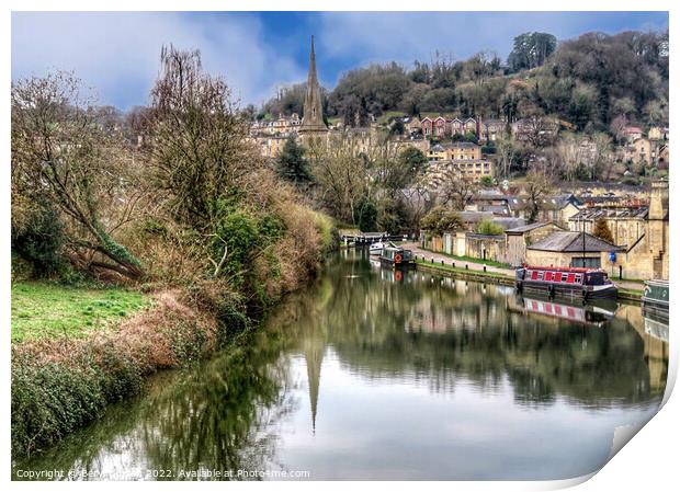 Serene Waterway in Historic Bath Print by Beryl Curran