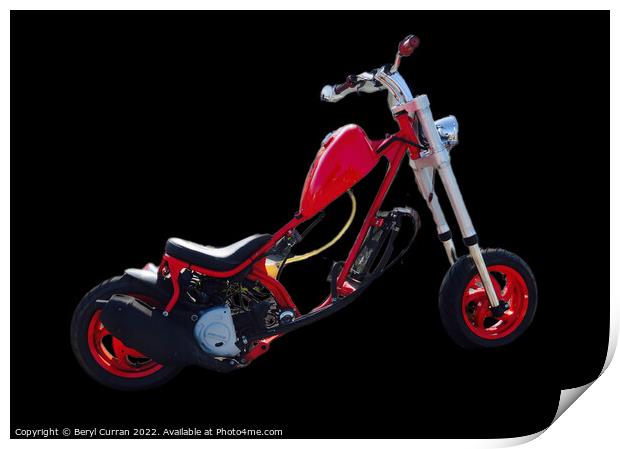 Bold and Beautiful Red Vespa Chopper Print by Beryl Curran