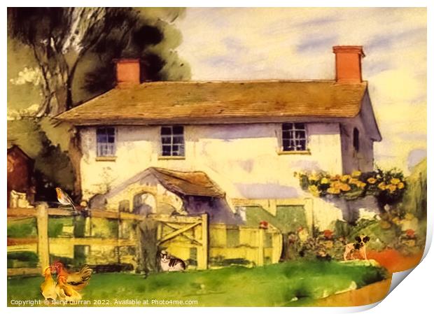 Idyllic Cottage Life Print by Beryl Curran