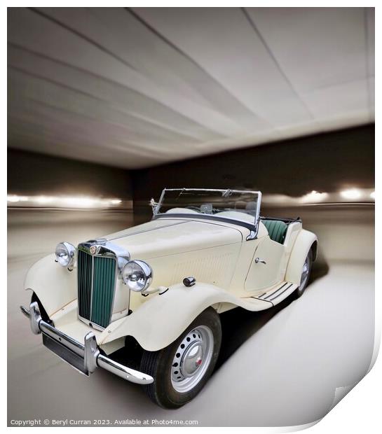 "Timeless Elegance: A Mesmerizing Vintage Car" MG Print by Beryl Curran