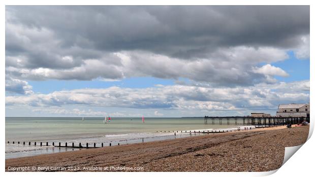 Sailing in Bognor Print by Beryl Curran