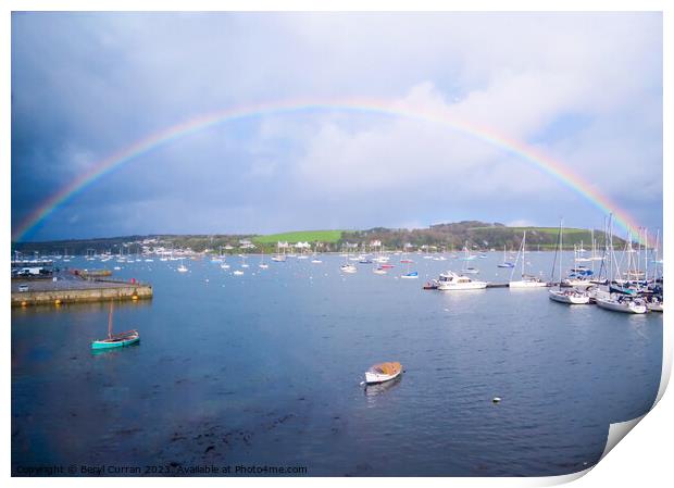 Rainbow Over Falmouth  Print by Beryl Curran