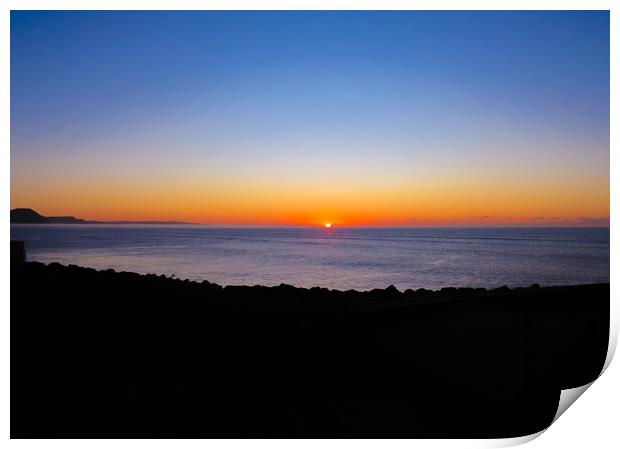 Lyme Regis Sunrise Dorset  Print by Beryl Curran