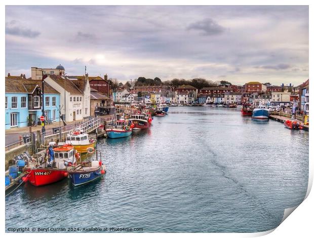 Weymouth Harbour Print by Beryl Curran