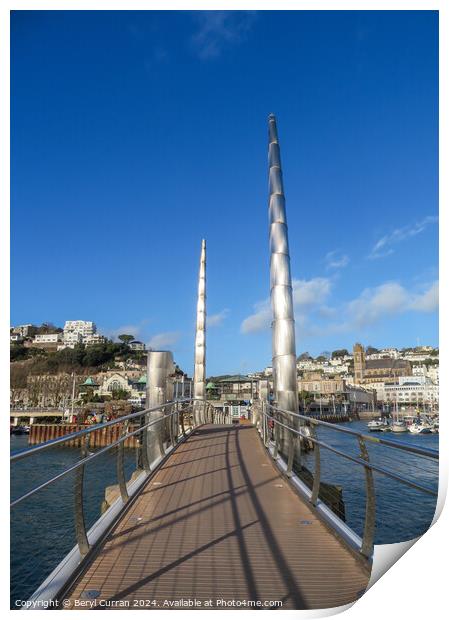 Torquay Harbour Bridge Print by Beryl Curran