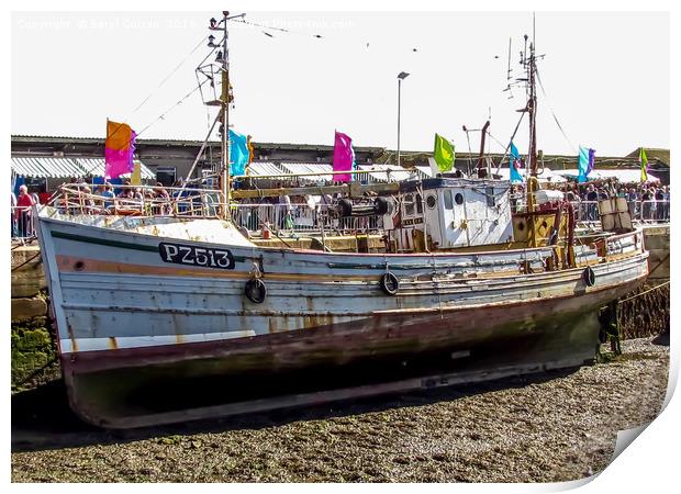 Majestic Fishing Trawler in Newlyn Print by Beryl Curran