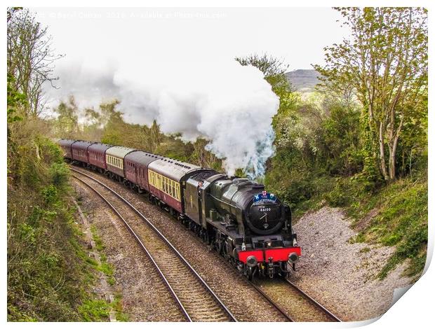 Majestic Steam Train through Cornish Countryside Print by Beryl Curran