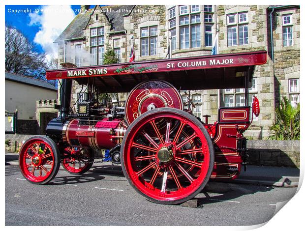Majestic Red Steam Traction Engine Print by Beryl Curran