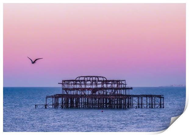 Sunset Beauty at West Pier Print by Beryl Curran