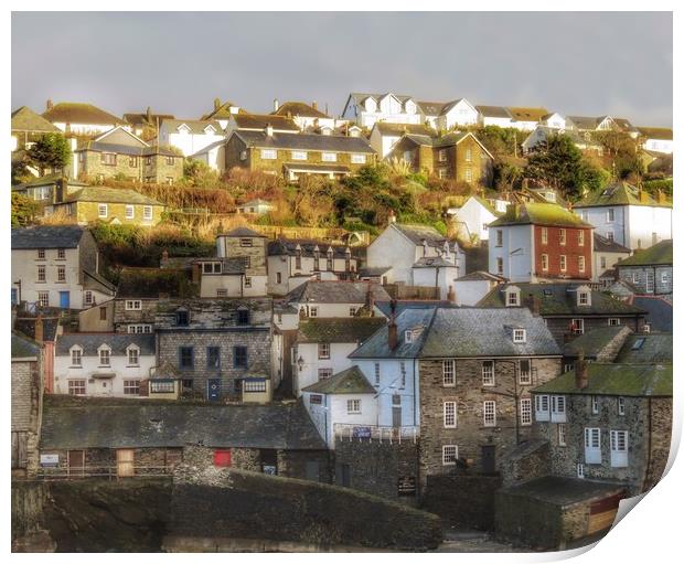 Charming Port Isaac Harbour Print by Beryl Curran