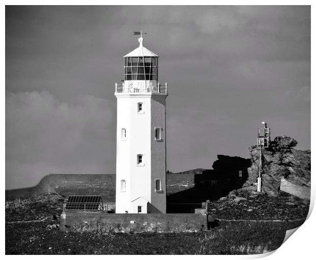 Majestic Icon of Cornwall Godrevy Lighthouse  Print by Beryl Curran