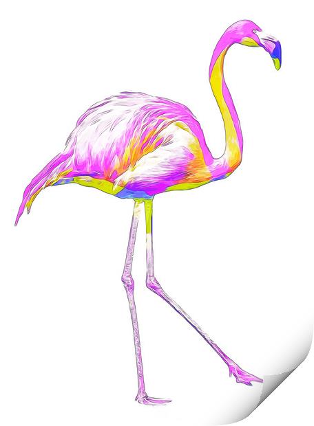 Prideful Rainbow Flamingo Print by Beryl Curran