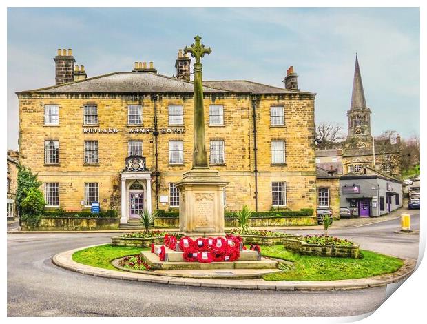 History and Remembrance at Rutland Arms in Bakewel Print by Beryl Curran