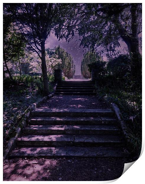 Mystical Stairway to Wishes Print by Beryl Curran