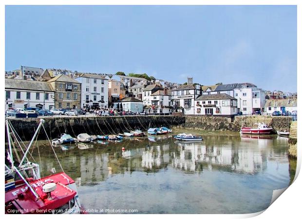 Custom House quay Falmouth  Print by Beryl Curran