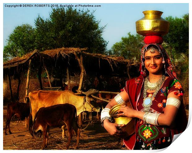 Beautiful people of Gujarat, India Print by DEREK ROBERTS