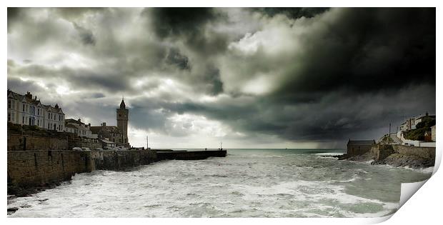 Porthleven Cornwall on a stormy day   Print by DEREK ROBERTS