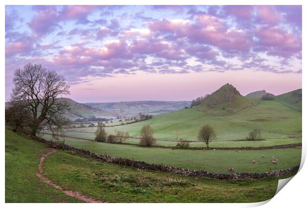 Dawn light over Parkhouse hill in the Peak District  Print by John Finney