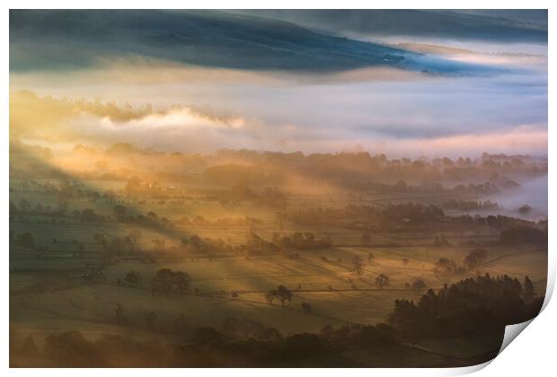 Hope valley Spring sunrise, Peak District.  Print by John Finney