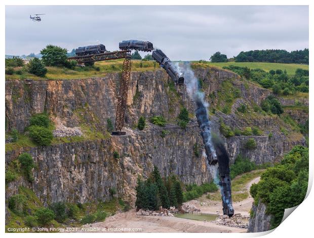 Mission: Impossible 7 locomotive train crash scene Print by John Finney