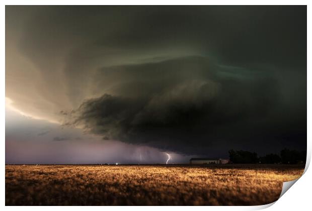Supercell in the Headlights Print by John Finney