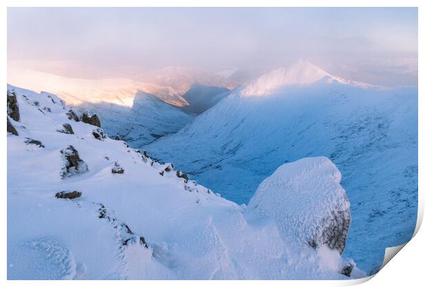 Catstye Cam from Helvellyn. Lake District Print by John Finney